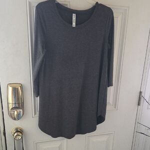 Zenana Outfitters Charcoal Gray Long Sleeve Tunic